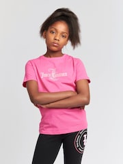 Розовый - Juicy Couture Girls Classic Fit 100% Cotton Diamanté T-Shirt - Изображение 1 из 7