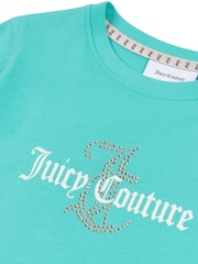 أزرق داكن أزرق - Juicy Couture Girls Classic Fit 100% Cotton Diamanté T-Shirt - صورة 7 من 7