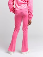 Juicy Couture Dark Pink Girls Diamanté Bootcut Joggers - Image 3 of 7