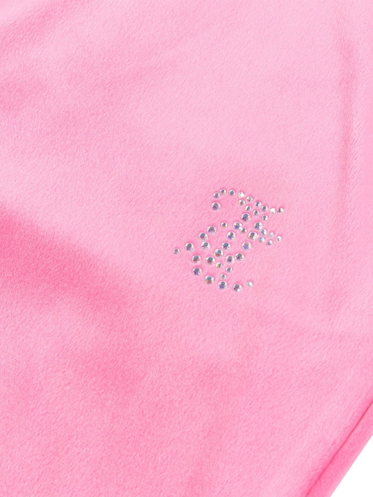 Juicy Couture Dark Pink Girls Diamanté Bootcut Joggers - Image 7 of 7