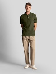 Lyle & Scott Olive Green Classic Polo Shirt - Image 3 of 5
