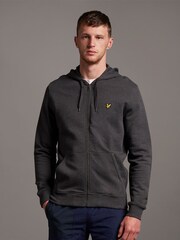 Lyle & Scott Grey 100% Cotton Zip Through Hoodie - Image 1 of 5