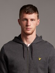 Lyle & Scott Grey 100% Cotton Zip Through Hoodie - Image 4 of 5
