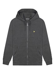 Lyle & Scott Grey 100% Cotton Zip Through Hoodie - Image 5 of 5