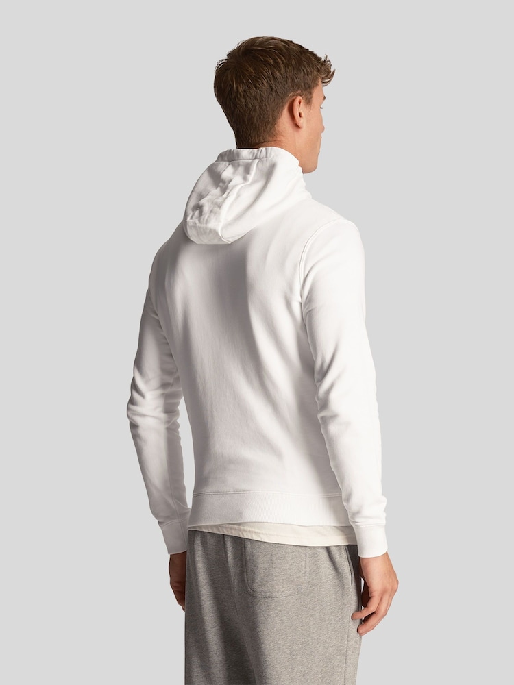 Lyle & Scott White 100% Cotton Pullover Hoodie - Image 2 of 9