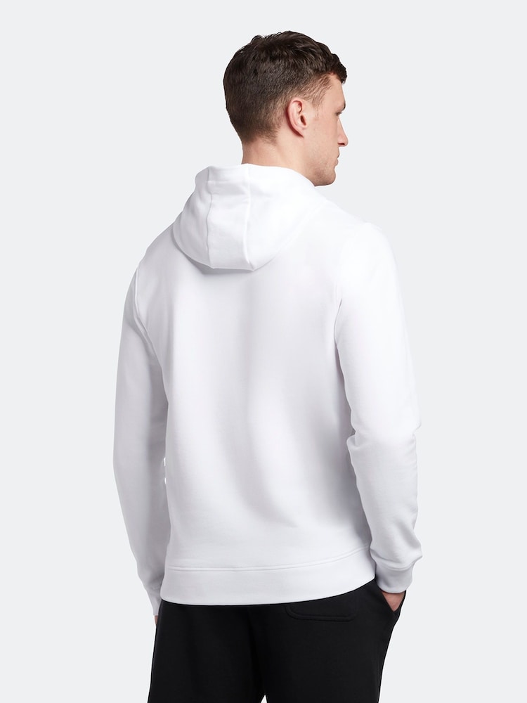 Lyle & Scott White 100% Cotton Pullover Hoodie - Image 4 of 9