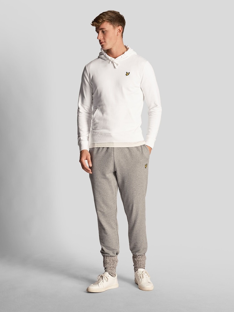 Lyle & Scott White 100% Cotton Pullover Hoodie - Image 5 of 9