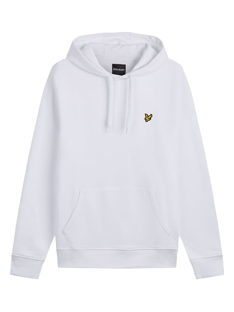 Lyle & Scott White 100% Cotton Pullover Hoodie - Image 9 of 9
