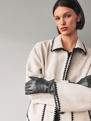 Grey Leather Gloves - Image 2 of 3