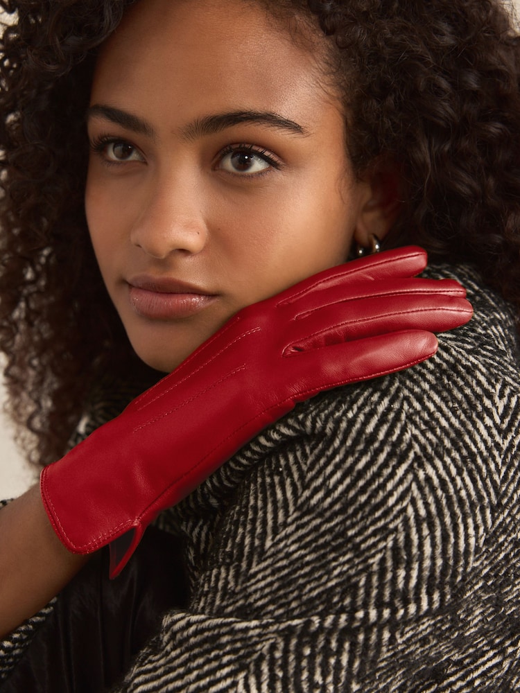 Red Leather Gloves - Image 3 of 6