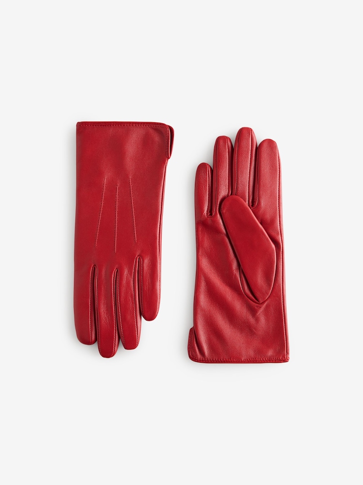 Red Leather Gloves - Image 4 of 6