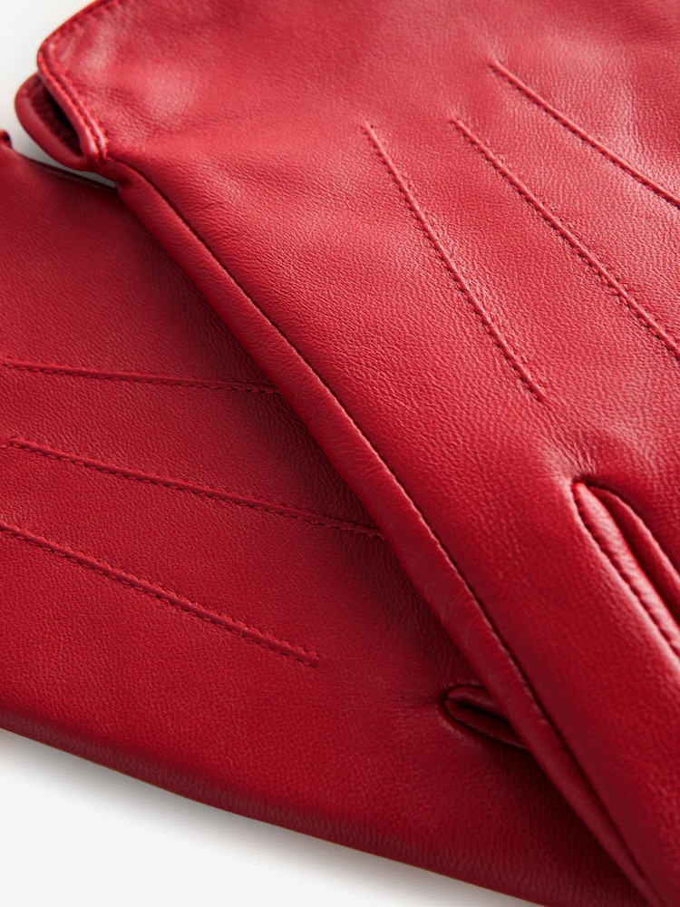 Red Leather Gloves - Image 5 of 6