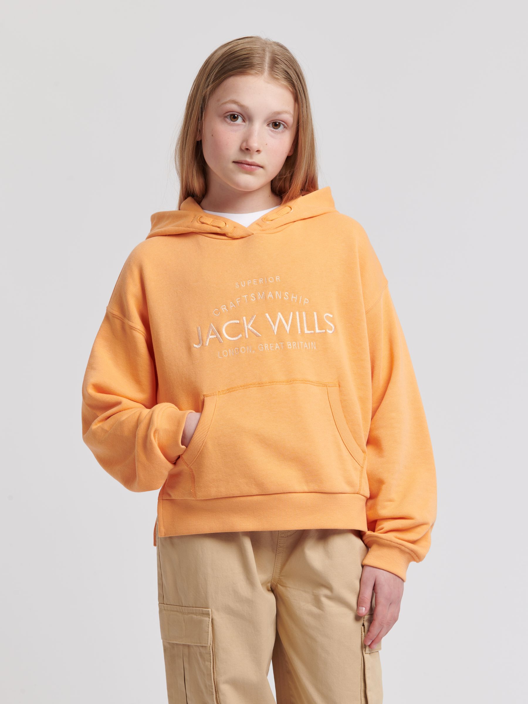 Buy Jack Wills Orange Loose Fit Girls Huntston 100 Cotton Hoodie from the Next UK online shop