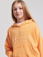 Jack Wills Orange Loose Fit Girls Huntston 100% Cotton Hoodie - Image 3 of 7