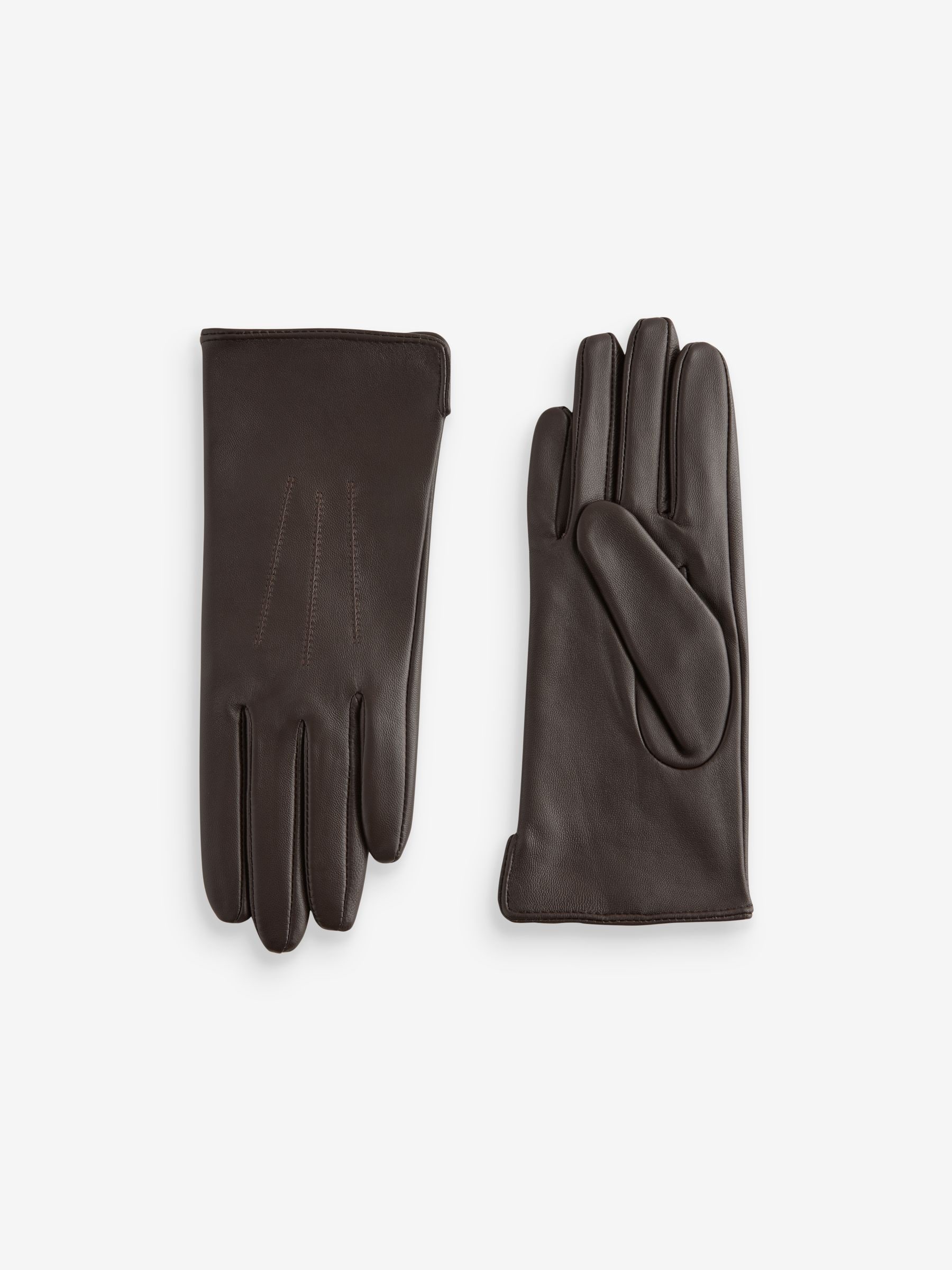 Buy Chocolate Brown Leather Gloves from Next Netherlands