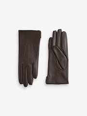 Chocolate Brown Leather Gloves - Image 4 of 6