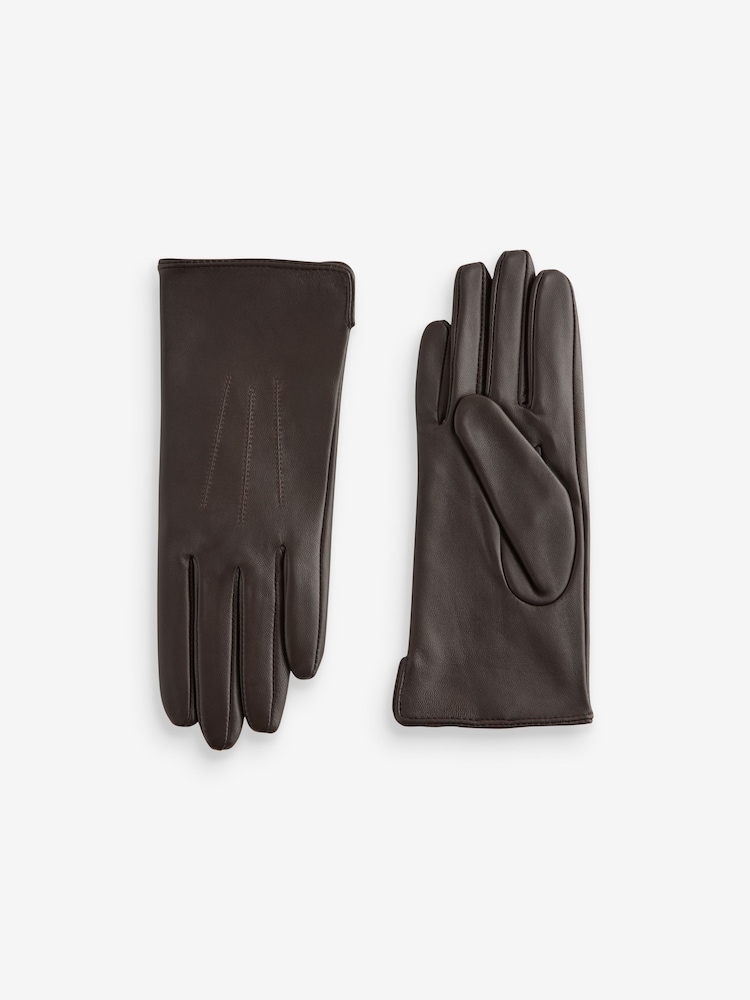 Marron chocolat - Gants en cuir - Image 4 of 6