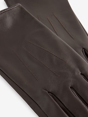 Chocolate Brown Leather Gloves - Image 6 of 6