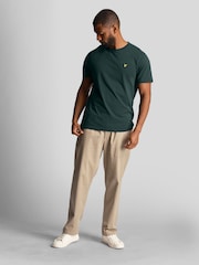Lyle & Scott Green Plain 100% Cotton T-Shirt - Image 3 of 5