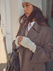 Grey Neppy Cable Knit Handwarmer - Image 1 of 4