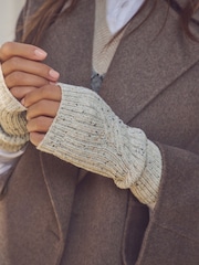 Grey Neppy Cable Knit Handwarmer - Image 3 of 4