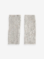 Grey Neppy Cable Knit Handwarmer - Image 4 of 4