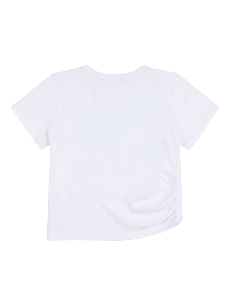 Jack Wills White Girls Ruched Floral Graphic Fitted 100% Cotton T-Shirt - Image 6 of 7
