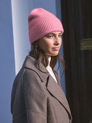 Pink Wool Cashmere Beanie Hat - Image 1 of 6