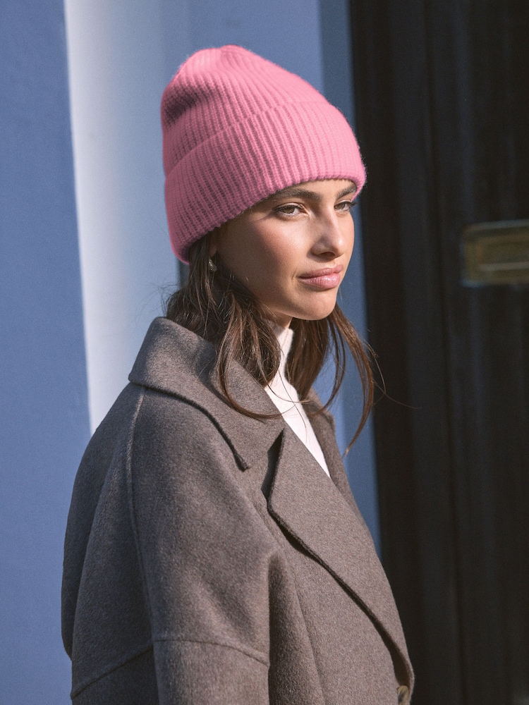 Pink Wool Cashmere Beanie Hat - Image 1 of 6