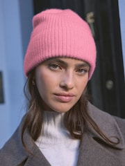 Pink Wool Cashmere Beanie Hat - Image 2 of 6