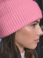 Pink Wool Cashmere Beanie Hat - Image 3 of 6