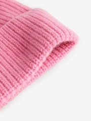 Pink Wool Cashmere Beanie Hat - Image 5 of 6