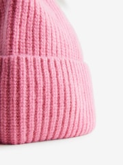 Pink Wool Cashmere Beanie Hat - Image 6 of 6