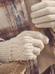 Oatmeal Sparkle Cable Gloves - Image 3 of 6