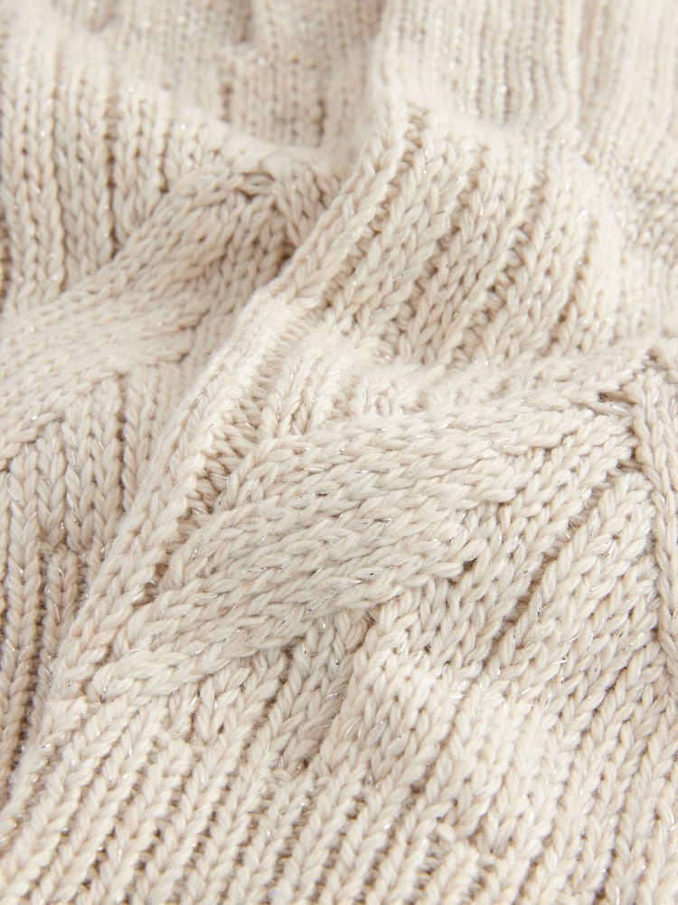 Oatmeal Sparkle Cable Gloves - Image 6 of 6