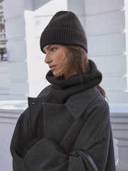 Black Wool Cashmere Beanie Hat - Image 2 of 7