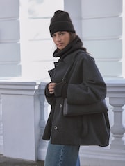 Black Wool Cashmere Beanie Hat - Image 3 of 7