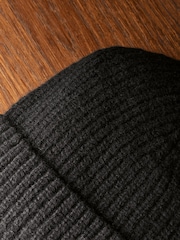 Black Wool Cashmere Beanie Hat - Image 6 of 7