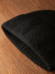 Black Wool Cashmere Beanie Hat - Image 7 of 7