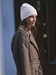 Cream Wool Cashmere Beanie Hat - Image 3 of 8