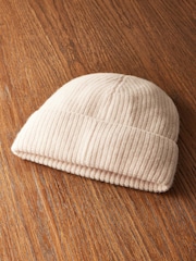 Cream Wool Cashmere Beanie Hat - Image 6 of 8