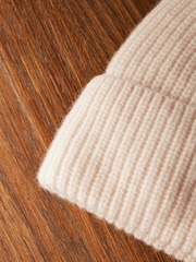 Cream Wool Cashmere Beanie Hat - Image 8 of 8
