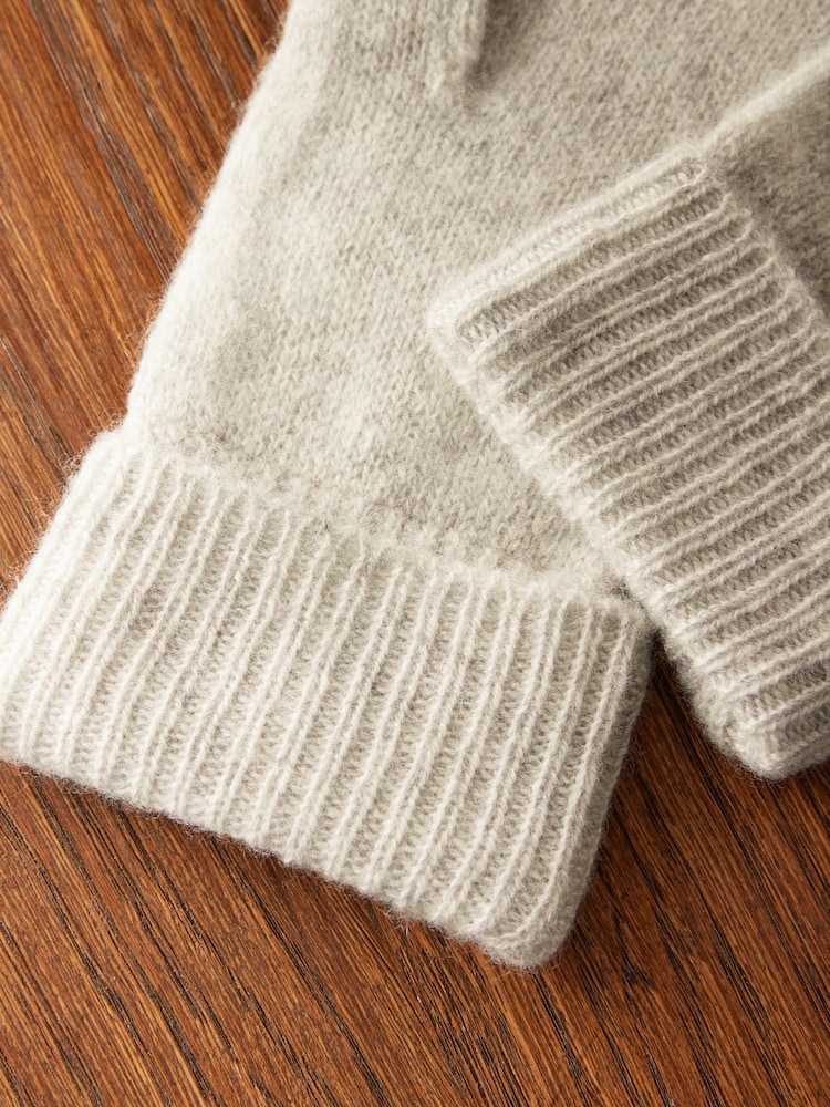 Grey 100% Cashmere Gloves - Image 3 of 3