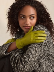 Lime Green Leather Gloves - Image 1 of 6