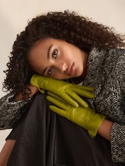 Lime Green Leather Gloves - Image 2 of 6