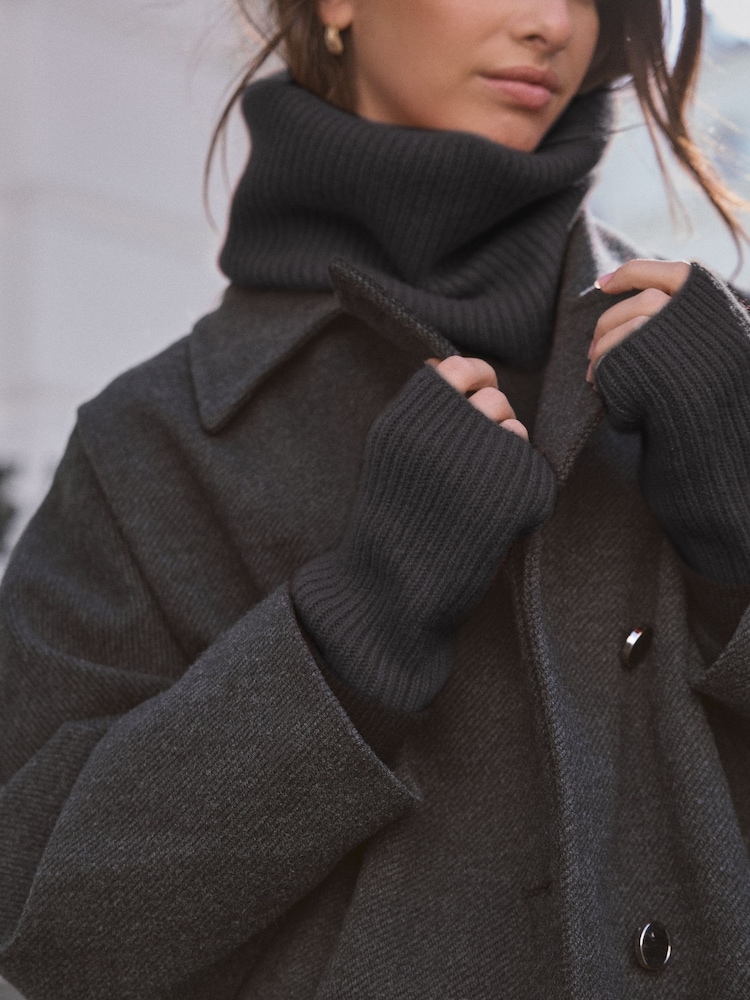 Black Wool Cashmere Handwarmer - Image 2 of 6