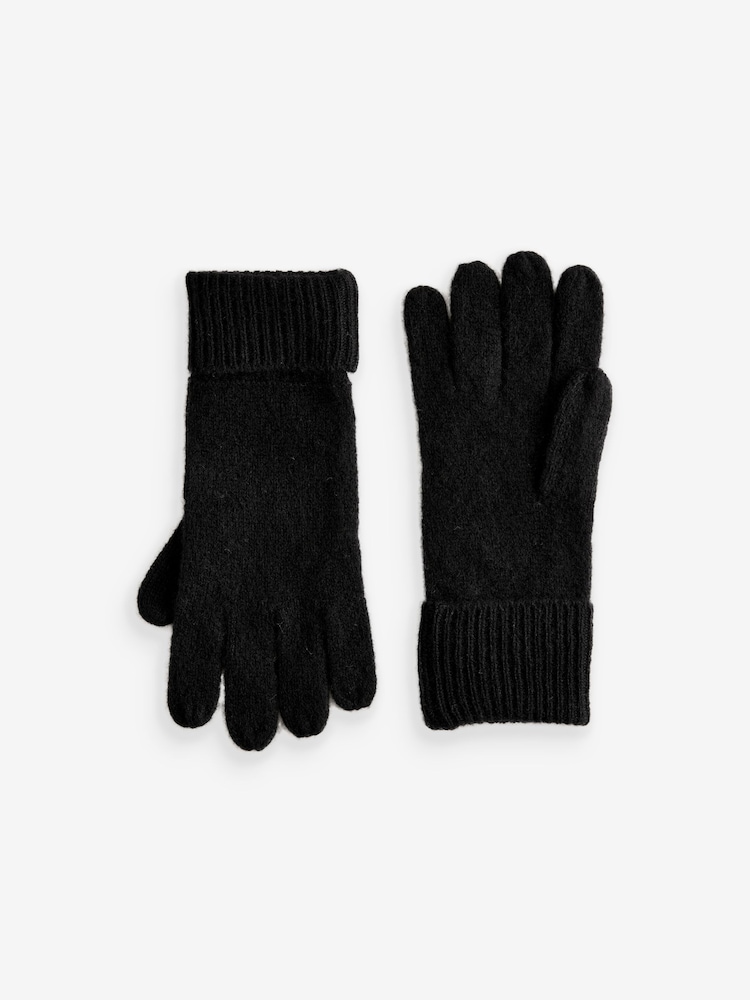 Black 100% Cashmere Gloves - Image 1 of 3