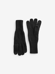 Black Cable Knit Gloves - Image 4 of 4