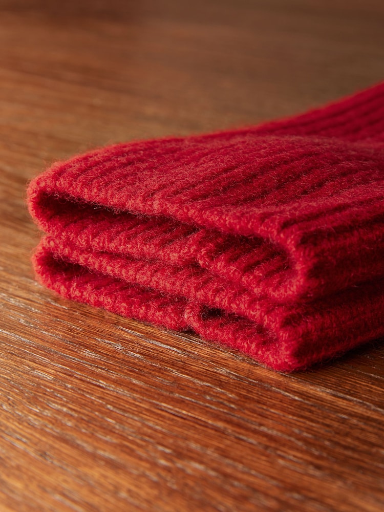 Red Wool Cashmere Handwarmer - Image 8 of 8 Red Wool Cashmere Handwarmer - Image 8 of 8