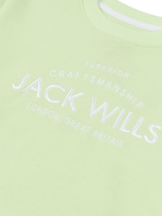 Jack Wills Green Loose Fit Girls 100% Cotton Huntston Crew Sweatshirt - Image 7 of 7